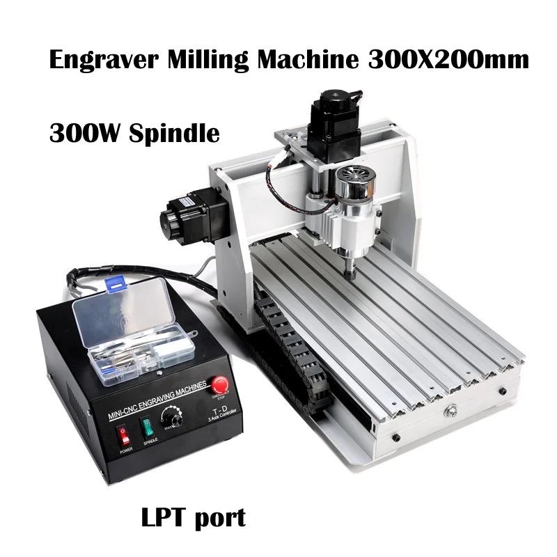 

3020 Mini Router Engraver/ Milling Machine 3axis LPT Port 300W Spindle Motor Engraving Machine