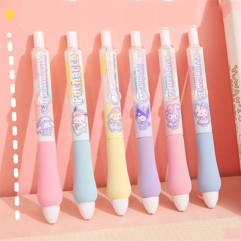 36 Stks/partij Sanrio Kuromi Melodie Kitty Press Gel Pen Schattige 0.5Mm Zwarte Inkt Handtekening Pennen Relatiegeschenk Kantoor Schoolbenodigdheden