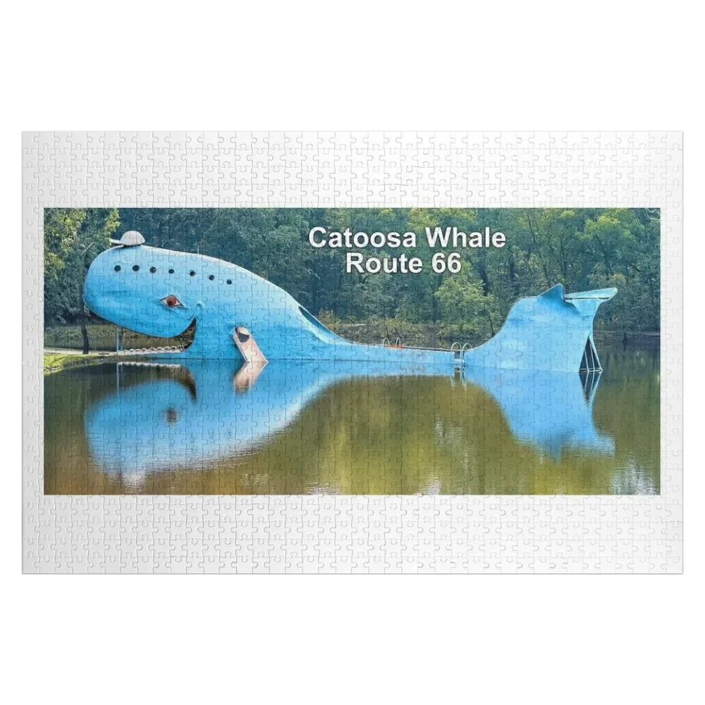 

Route 66 Catoosa Whale - Big Blue Whale Jigsaw Puzzle Name Wooden Toy Custom Wood Toddler Toys Puzzle