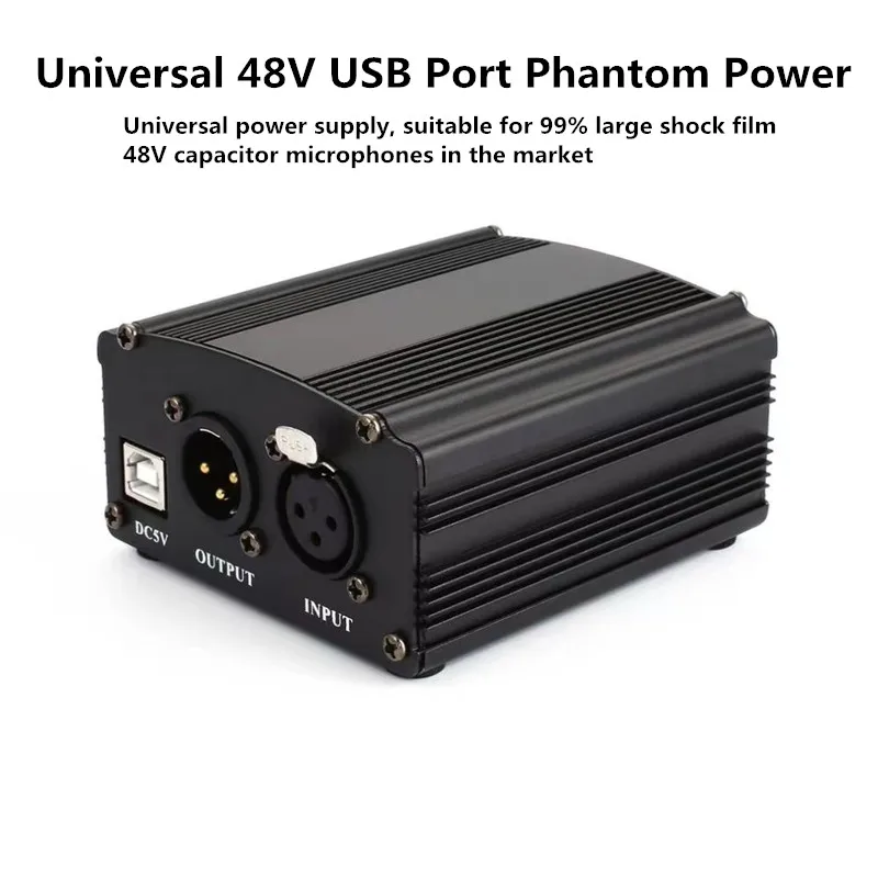 

48V USB Phantom Power Adapter XLR Cable For Condenser Microphone Studio Recording Phantom Power For Condenser Mic