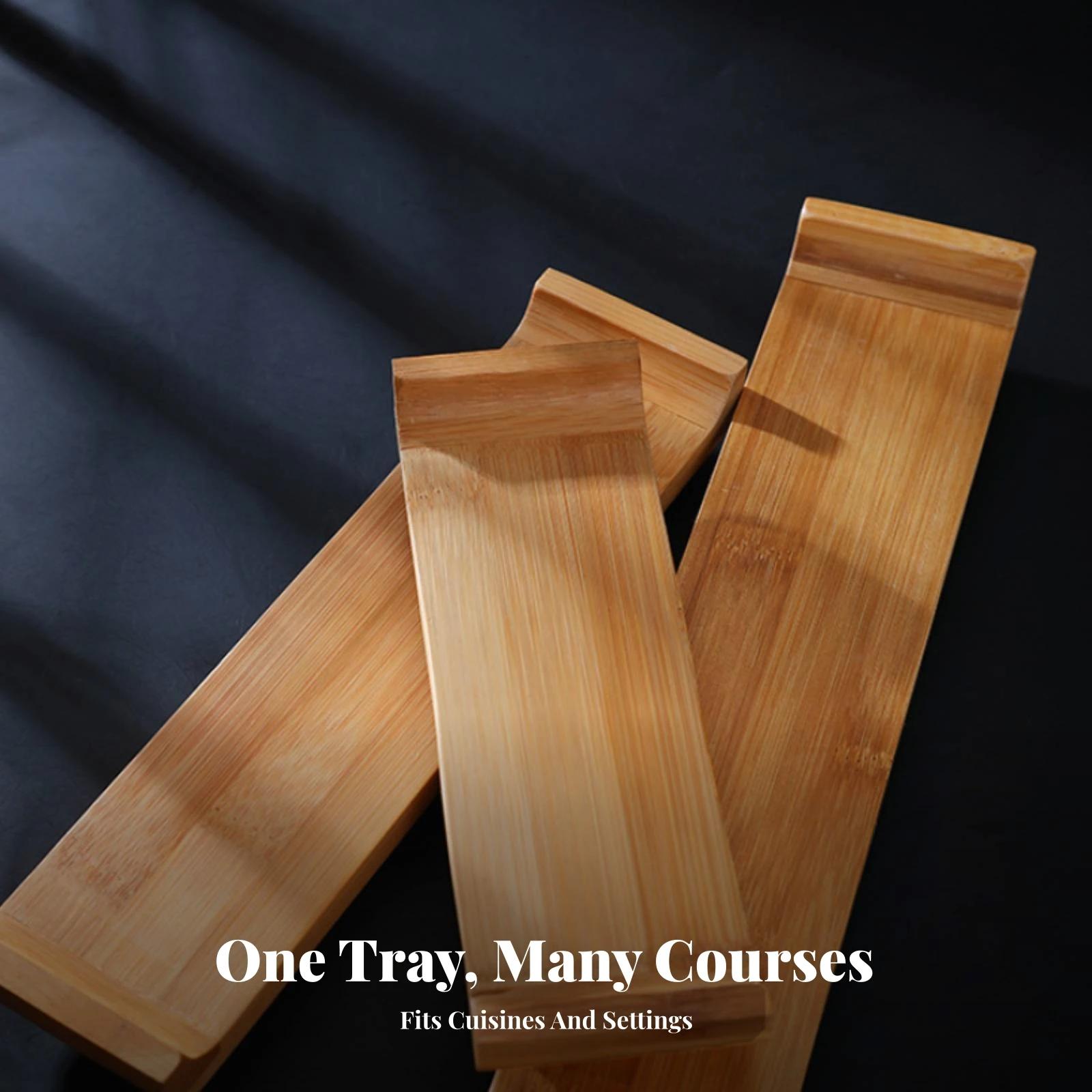 Sushi Board Low-Silhouette Sushi Serving Tray Bamboo Board with Raised Ends Eco-Friendly Authentic for Home Hosts, Restaurants
