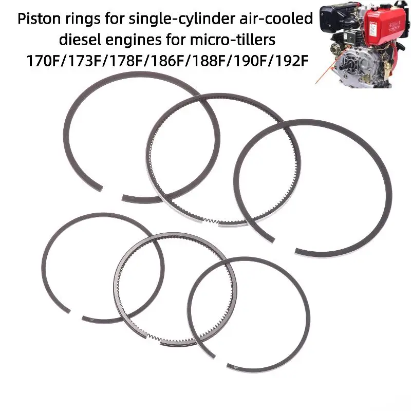 3Pcs/set 168F 170F 173F 178F 186F 188F 192F Generators 2KW 5KW 6KW 7KW 8KW Parts Piston Rings Fit Single Cylinder Engines