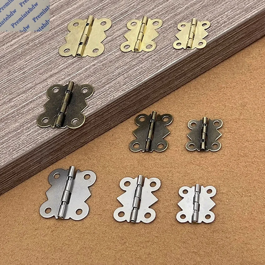

100 шт. ретро-петель из железа в форме бабочки, открывающиеся на 90 и 180 градусов, с винтами, для подарочных шкатулок, ювелирных изделий, поделок своими руками