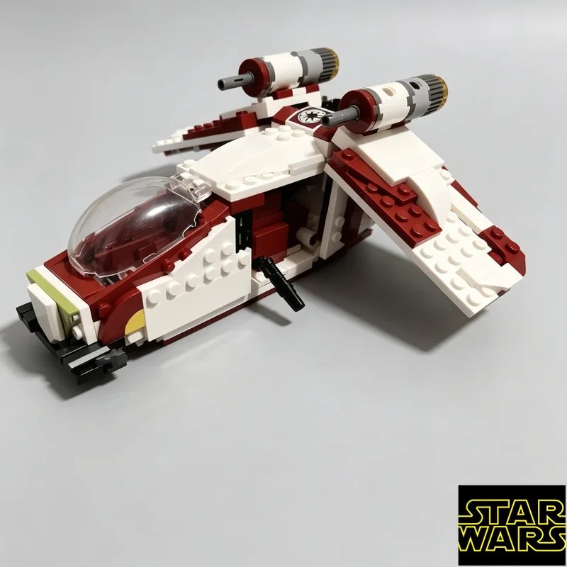 

240pcs MOC Republic Gunship Midi Scale Technical Starfighters Model Splicing Blocks Adult Toys Desktop Decoration