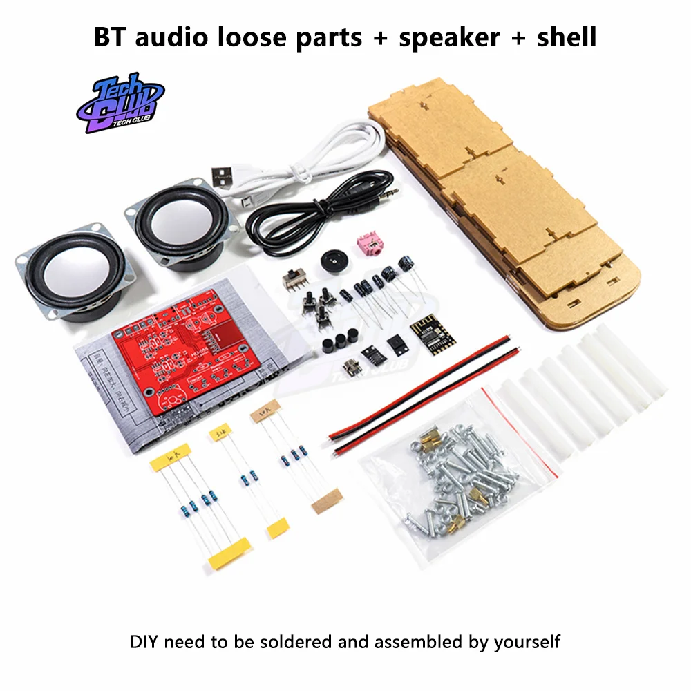 Bluetooth--compatible Speaker DIY Kit Stereo Power Amplifier Small Sound Circuit Board Electronic Component Kit