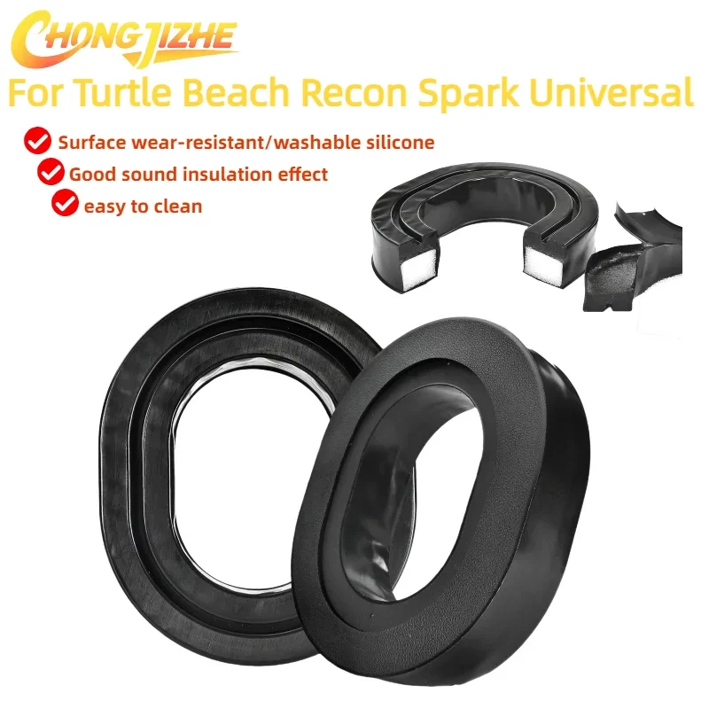

CHONGJIZHE Replacement Earpads for Turtle Beach Recon Spark Universal Headphones silicone Cooling Gel Ear Cushion easy to clean，
