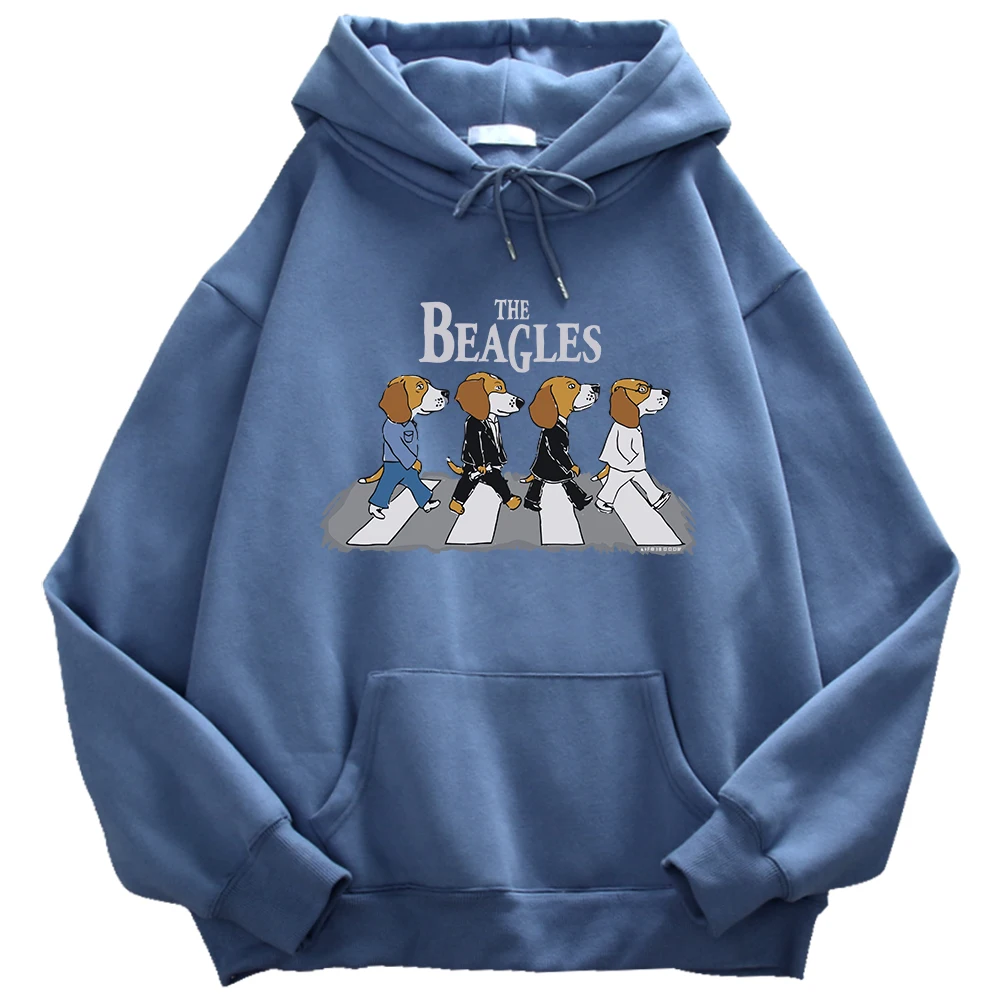 the beagles Printed men Hoodies Breathable Comfortable Pocket Sweatshirt Autumn Winter Fleece Warm Pullover man Woman Streetwear