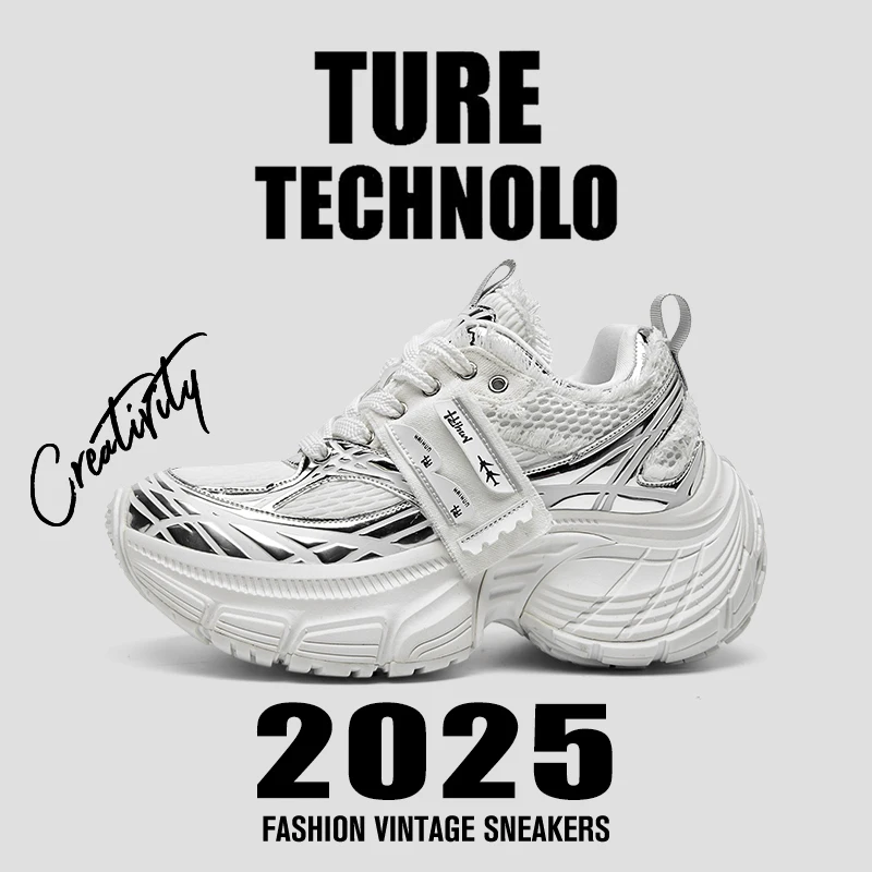 

Dad's shoes men's spring and summer couple's new black versatile thick sole height increasing sports and leisure shoes women