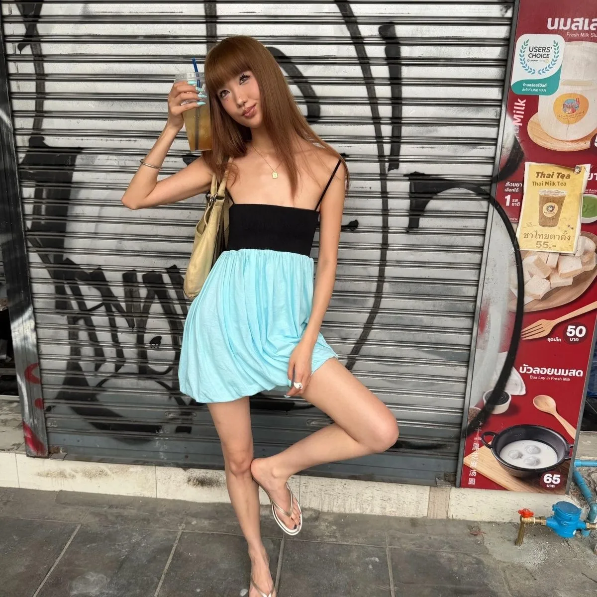 Korean Style Sweetheart Y2K Millennium Girl High Waist Flower Bud Tube Top Strap Dress Youthful Bubbly Atmosphere Sensation