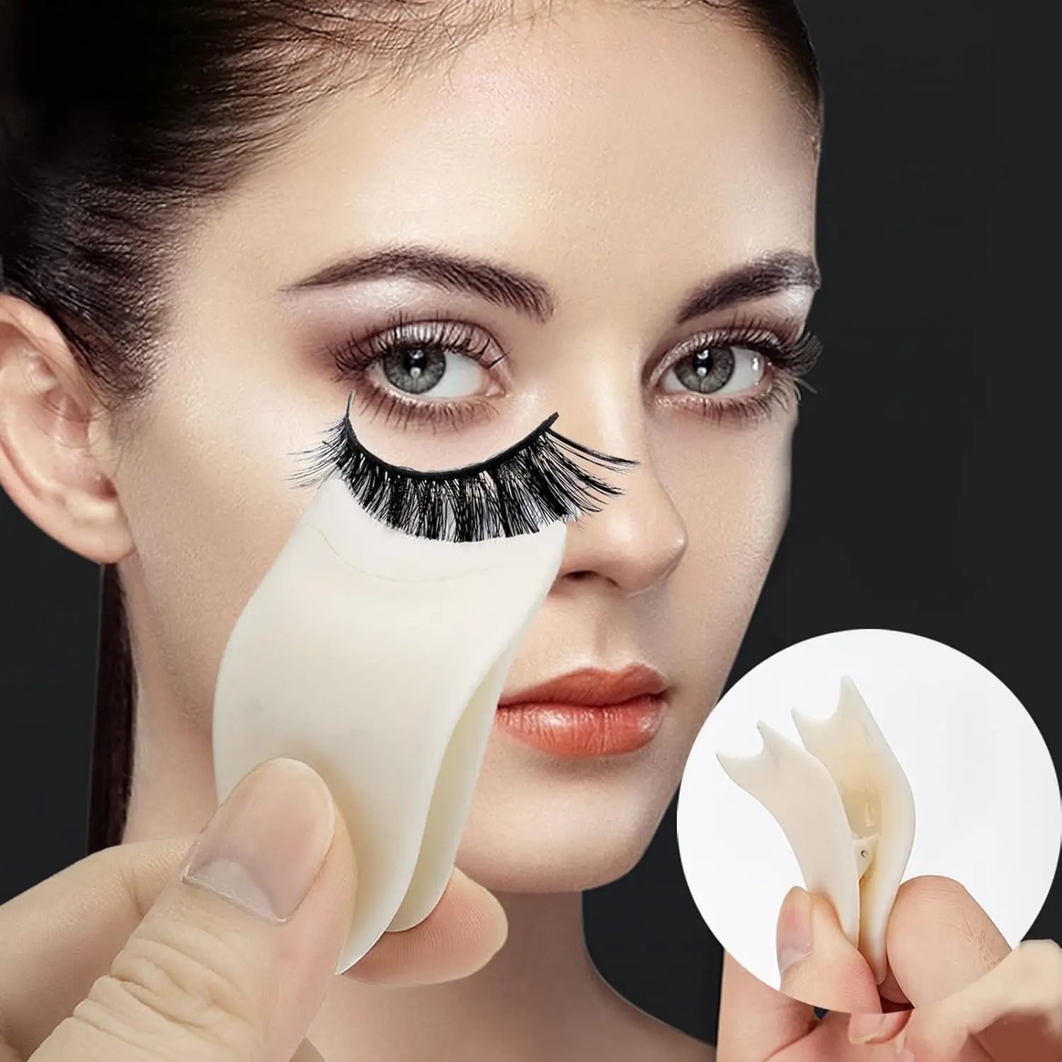 1PC メイクアップピンセット、まつげアプリケーターツール、偽まつげピンセットカーブニップ偽まつげエクステンション補助クリップ美容供給