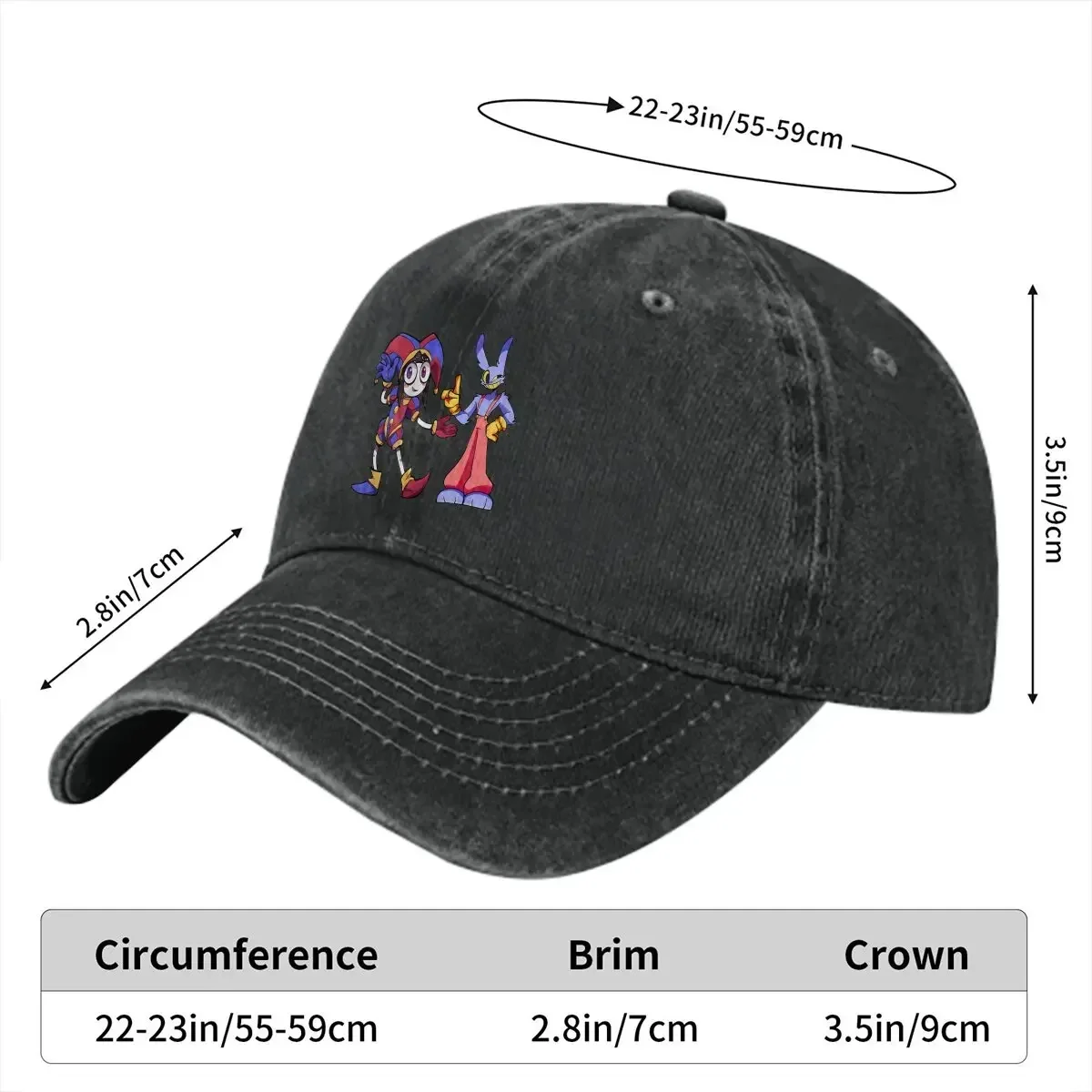 Washed Men's Baseball Cap Pomni ,Jax Trucker Snapback Cowboy Caps Dad Hat The Amazing Digital Circus Golf Hats