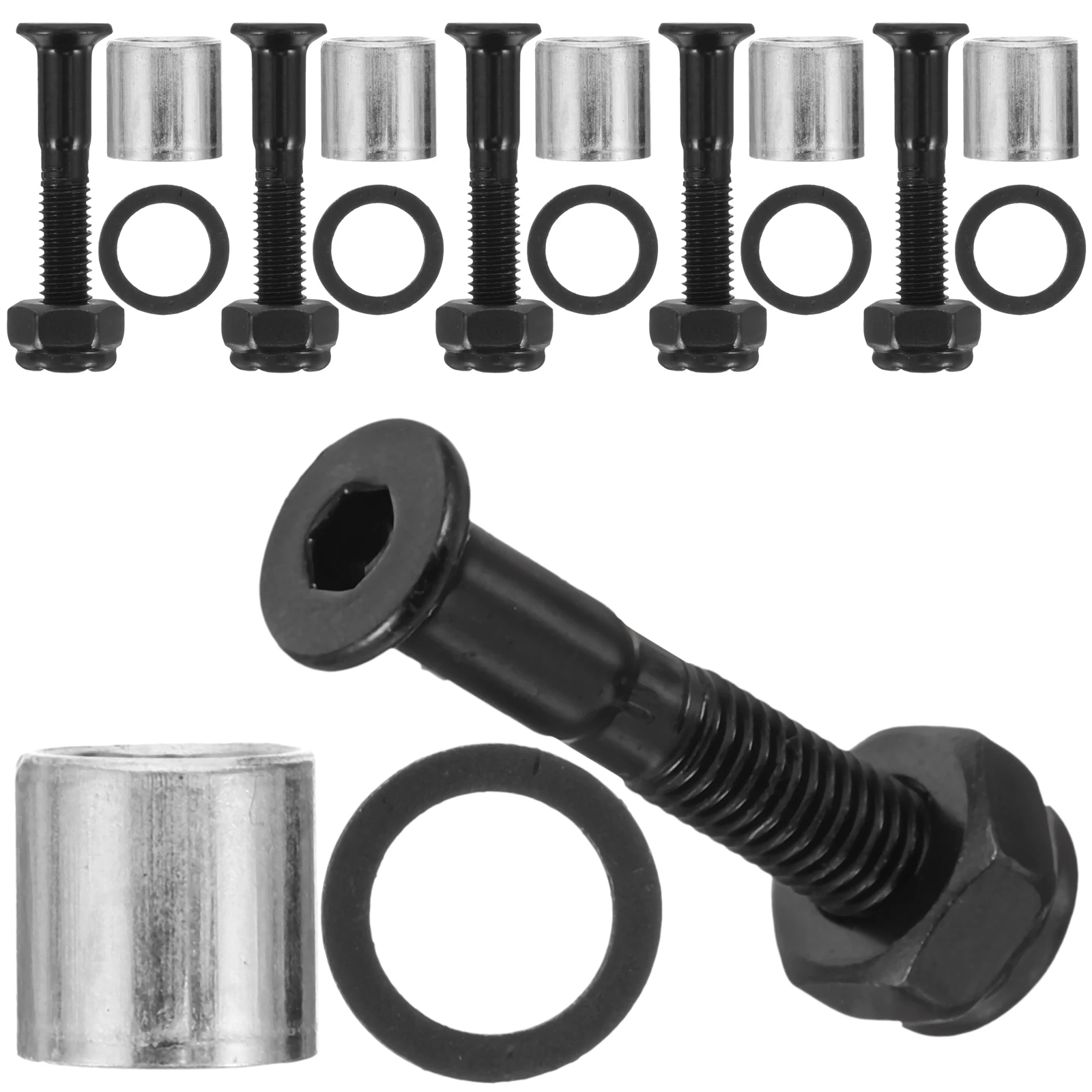 

16 Black Bridge Nails 8 Sockets 16 Washers Hardware Set Screw Fixing Accessories Bolt Mounting Skateboard Bearings Gasket Screws