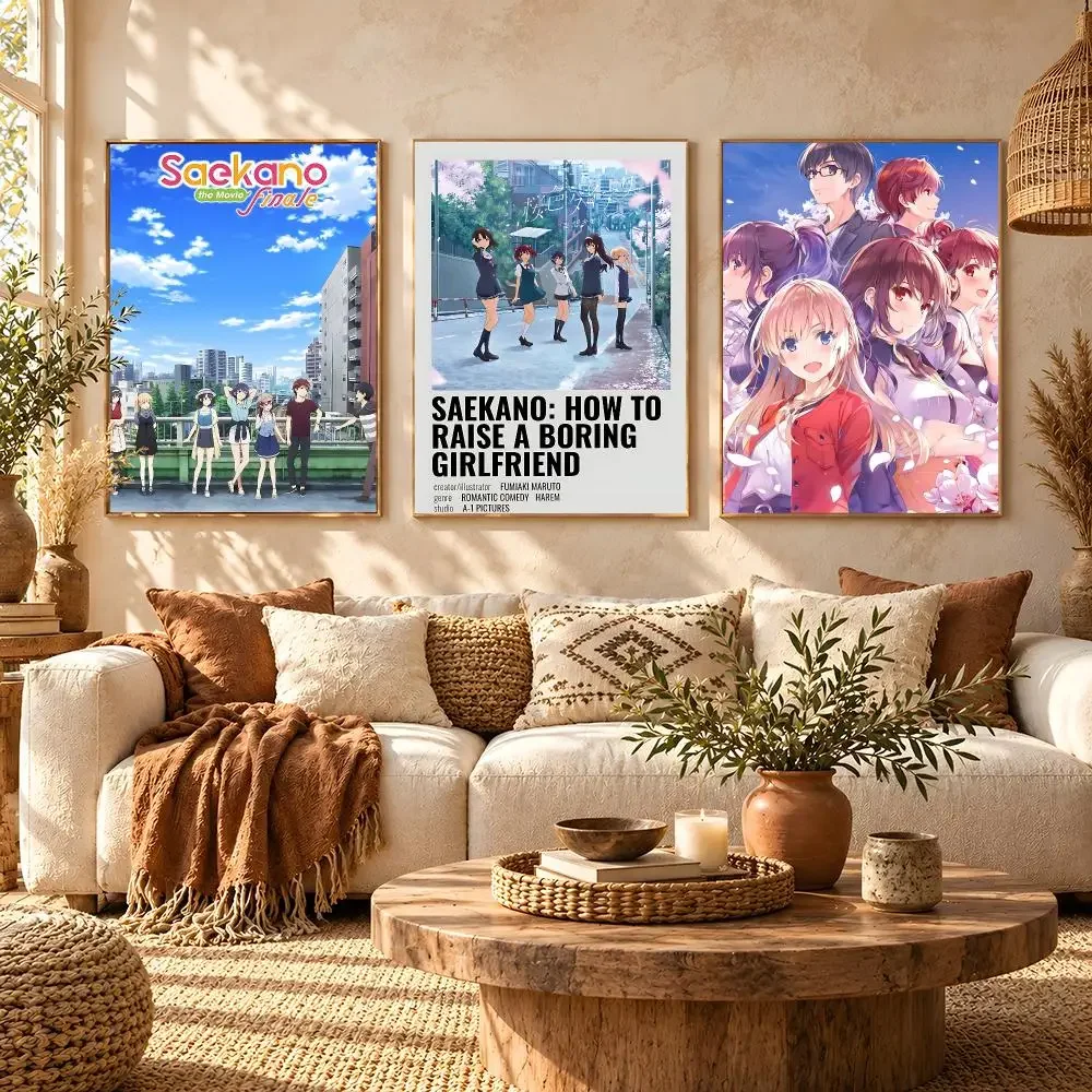 cartoon Saekano How to Raise a Boring Girlfriend Poster Poster HD Printing Boho Aesthetic Style Wall Art Home Decor For Bedroom