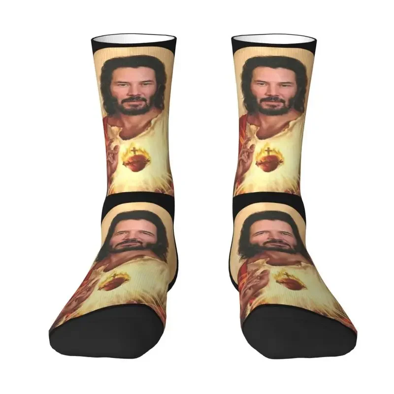 

Cool Print Saint Keanu Reeves Socks for Women Men Stretch Summer Autumn Winter Meme John Wick Crew Socks