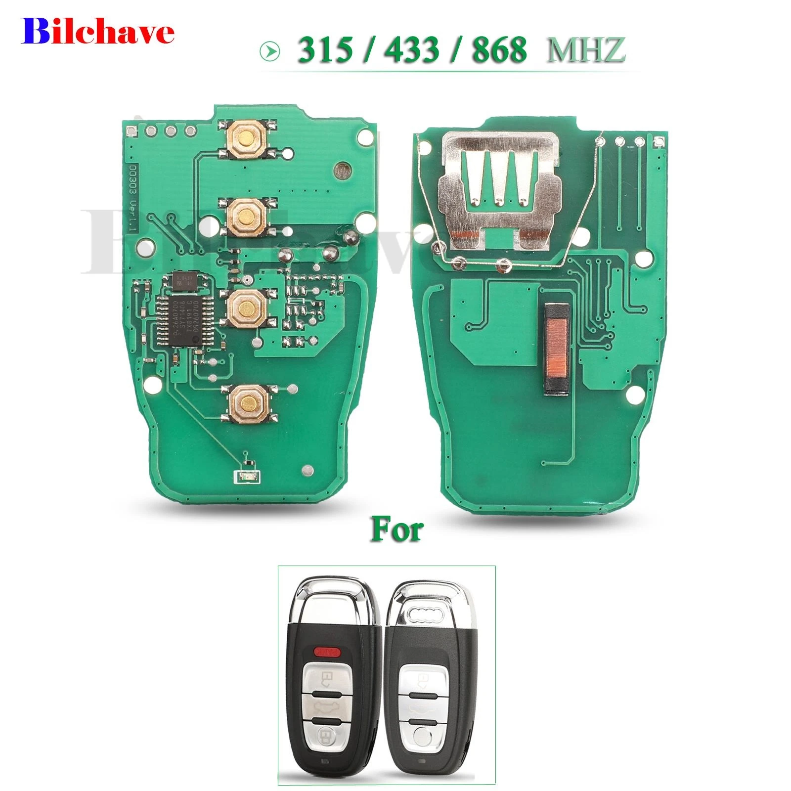 jingyuqin 315/433/868Mhz 8T0 959 754C Remote Car Key Circuit Board 3/4 Button For Audi Q5 A4L A5 A6 A7 A8 RS4 RS5 S4 S5