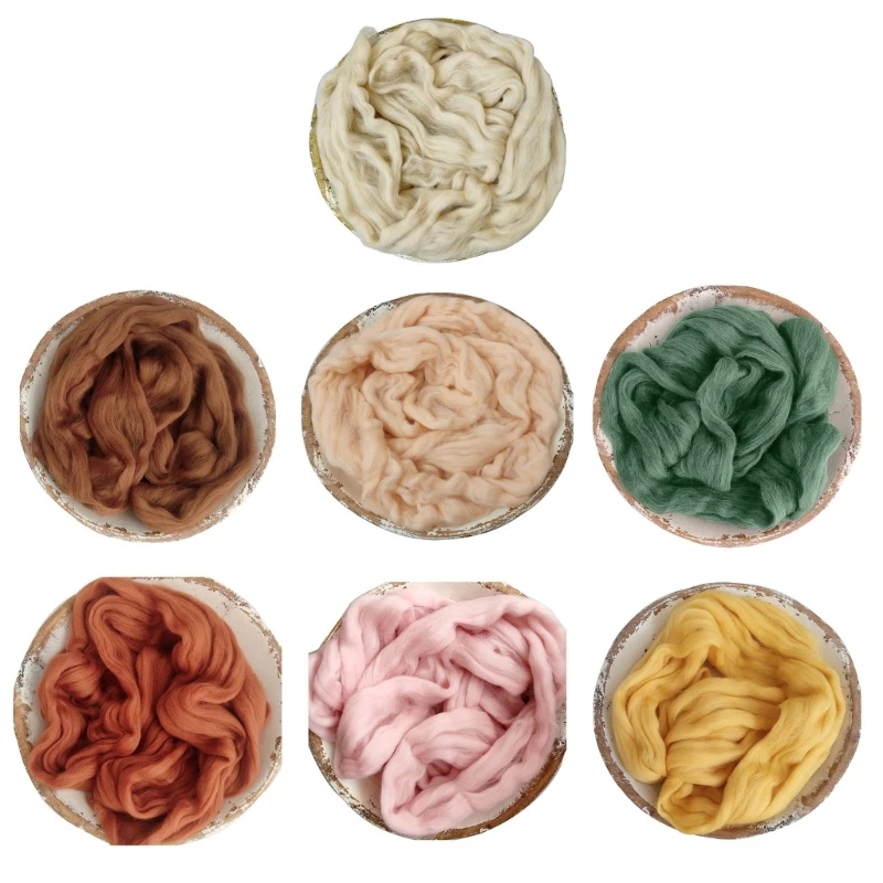 

F62D Photo Wool Mat Basket Filler Photo Backdrop Soft Rug Newborn Photo Accessories