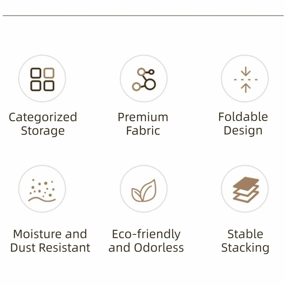 

Foldable Clothes Storage Box Washable Multi Compartment Clothes Storage Organizers Breathable Thicken Wardrobe Organizer