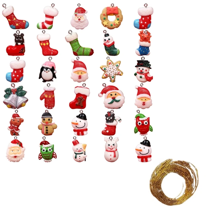 수제 휴일 장식 펜던트 매력 세트 모듬 크리스마스 장식 쥬얼리 액세서리 매력 공예 공급 만들기