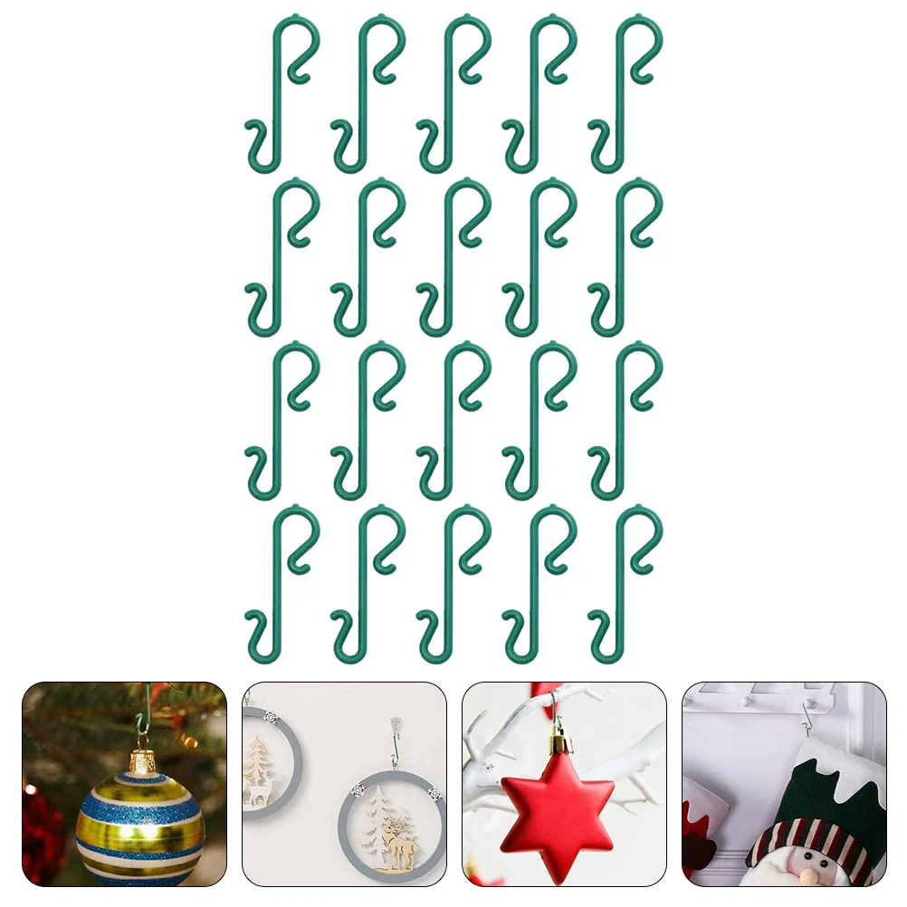 

100 Pcs Christmas Holiday Accessories Gold Garland Stocking Hangers Plastic Green Ornament