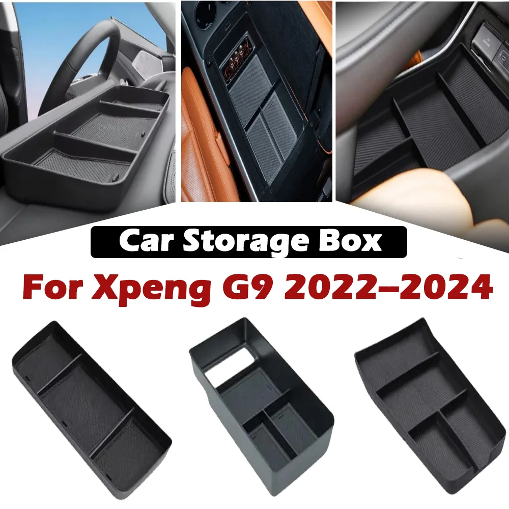 

For Xpeng G9 2022-2024 Car Storage Box,Center Console Armrest Box Lower Layer Storage Box Tray Organizer Interior Accessories