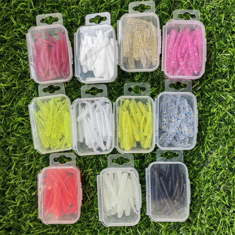 30PCS/BOX AJING Soft Lure Rockfish Fishing Lures 0.3g/35mm MINI Artificial Bait Swimbaits Jig Lure Wobber Worm Tackle