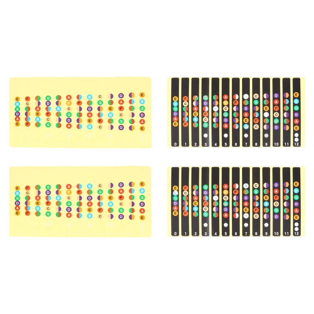 

4 Pcs Guitar Scales Stickers Fretboard Notes PVC Material Waterproof Beginner Trainer Note Sticker Musical Instrument