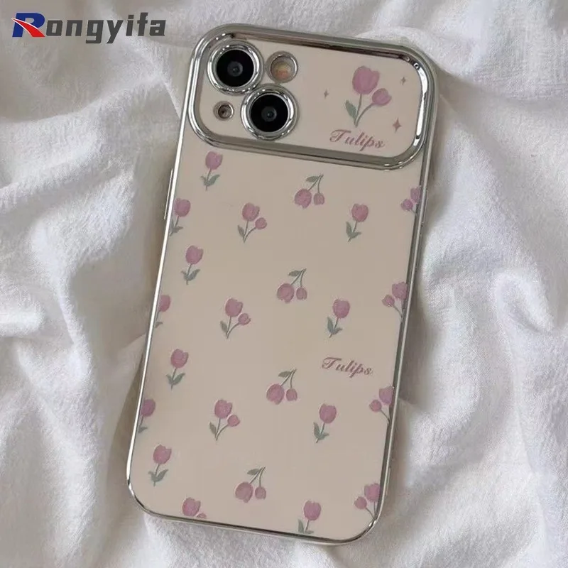 For Realme GT5 Pro GT3 GT2 GT 5G Neo 6 5 SE 240W 3T 2T 2 Phone Case Small Crushed Flower Little Fresh Electroplated Soft Cover