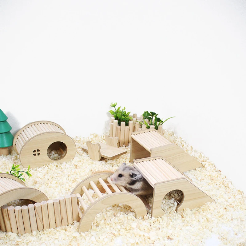 Hamster Wooden Steps Bridge Toy Guinea Pig Hedgehog Squirrel Arch Bridge Small Pet Exercise Toys Arch Bridge D9254