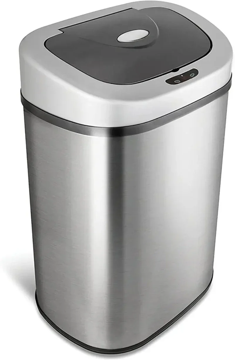 80L Big Stainless Steel Trash Can Smart Trash Can Dustbin Auto Rubbish Bins For Kitchen Hotel Smart Waste Bins