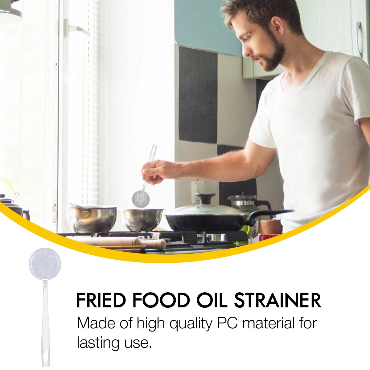 

Filter Spoons Strainer Kitchen Mesh Spoon Oil Fried Food Grease Soup Tool Cooking Fat Skimmer Pot Nylon Long Handle Easy