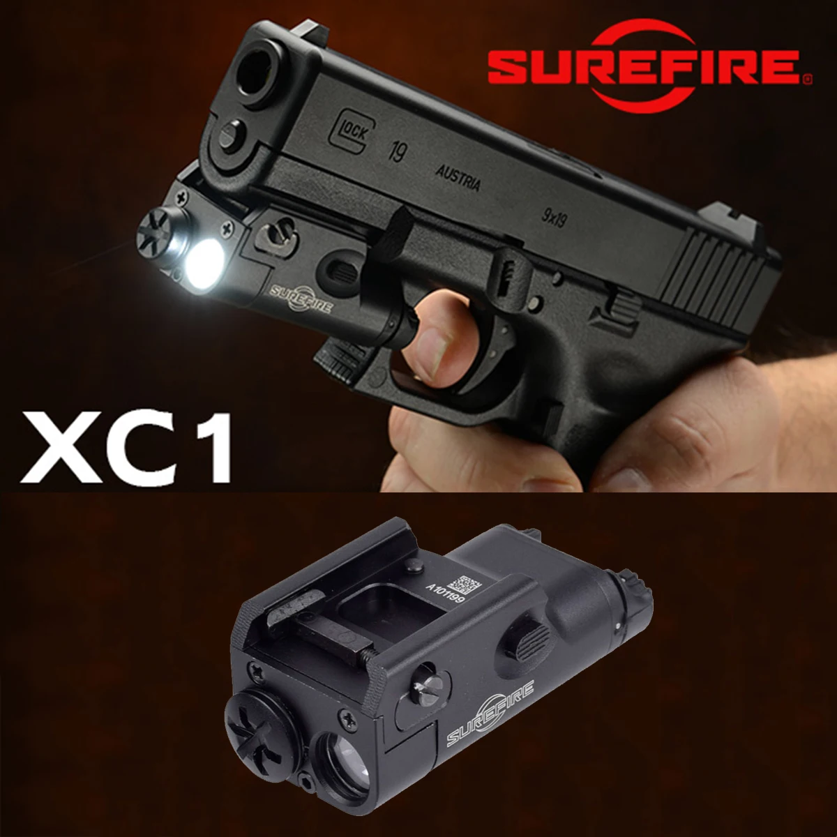 

SureFire XC1 Weapon Scout Light Compact Handgun Airsoft Weapon Flashlight LED Hunting Spotlight For GLOCK 17 19 Fit 20mm Rail