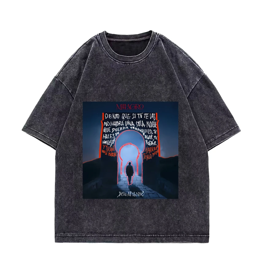

Vintage washed Dellafuente Pa Las Penas Dellafuente Pa Las Alegrías Graphic T shirt Men Women's short sleeve Cotton Unisex top