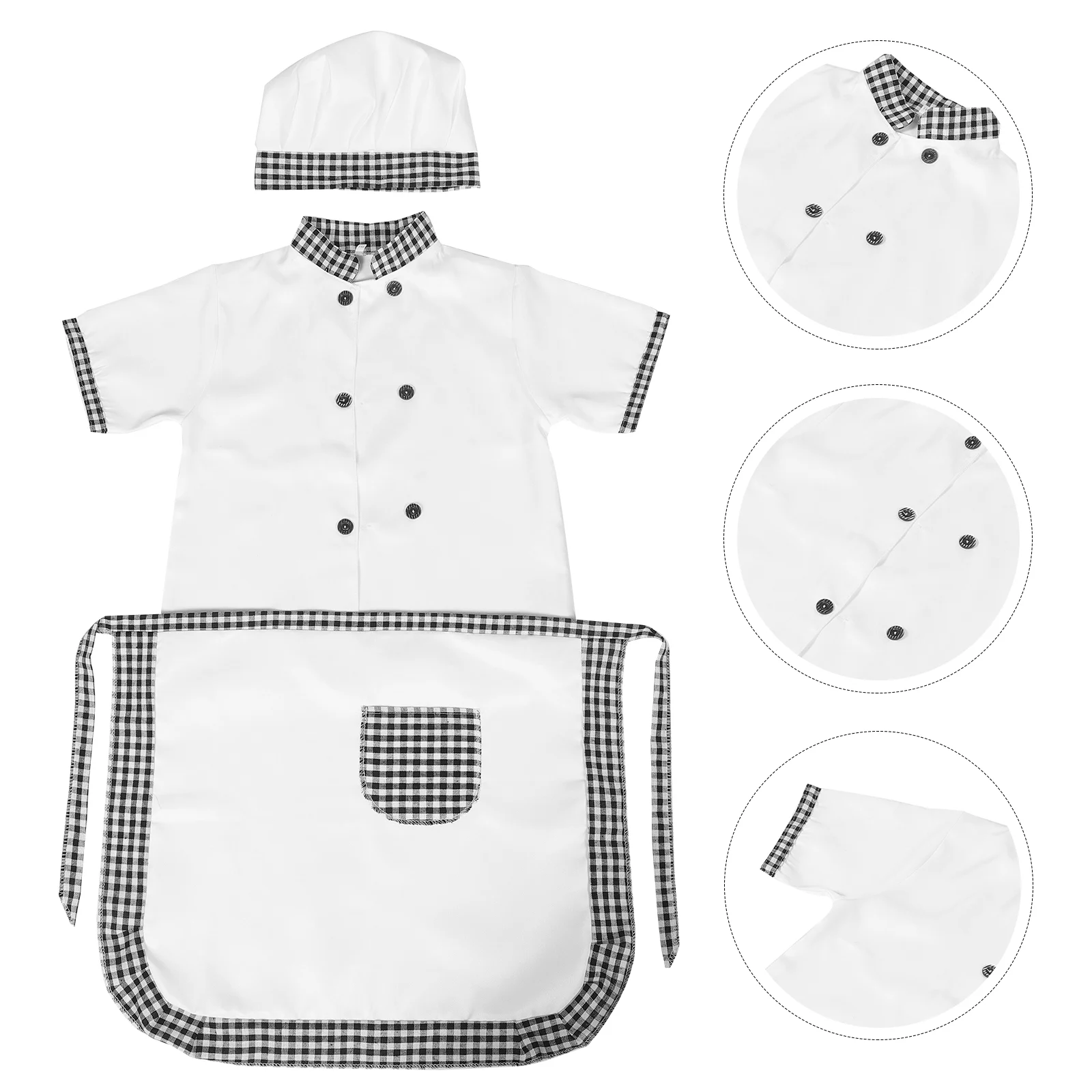 Career Role Play Apron Set Baby Costume Chef Toddler and Hat Head-wear Kids Cook Coat