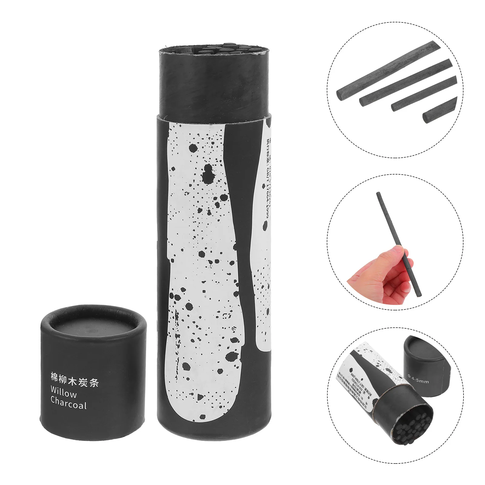 25 Pcs Art Supplies Charcoal Rod Sticks for Water Drawing Pencil Holder Black Sketch
