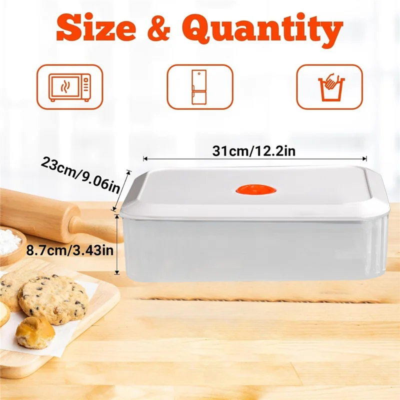 ABMI-Pizza Dough Proofing Box, Stackable Pizza Dough Container W/Lid , Bread Fermentation Storage Boxes, Dough Rising Box,