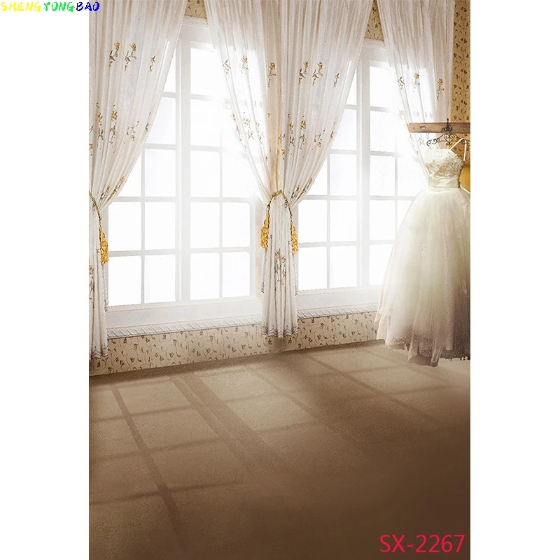 Vinyl Custom Valentine's Wedding Dress Landscape Backdrop Beautiful Flower Wall   Background Photography Prop XH-03