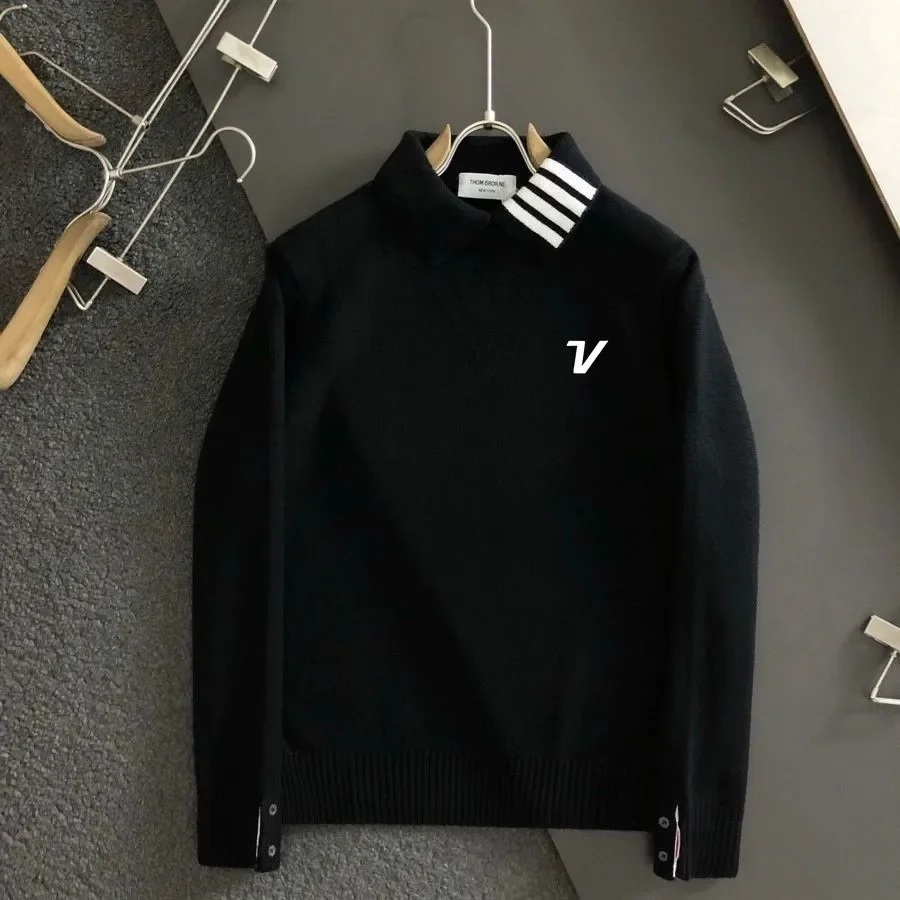 

Men's White Black Color Golf Wear Casual Fashion long Sleeve Polo Shirt Spring Autumn Comfortable Top for Business And Leisure
