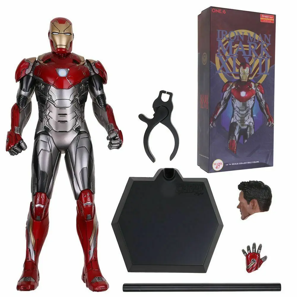 

Iron Man Series Joint Movable Crazy Toys MK47 Movie 1/6 12'' PVC Action Figure Avengers Collection Present