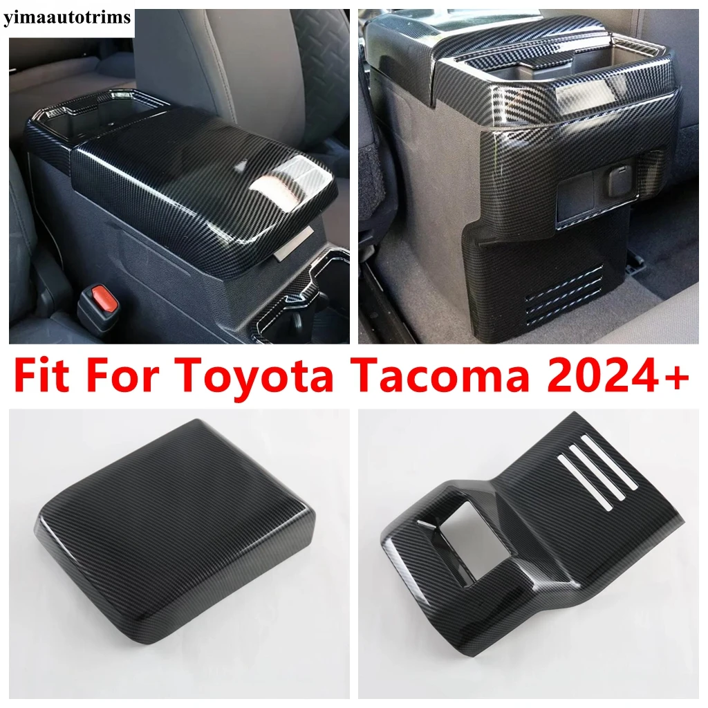 

Rear Water Cup / Armrest Box Air Conditioning AC Vent Outlet Cover Trim For Toyota Tacoma 2024 2025 ABS Carbon Fiber Accessories