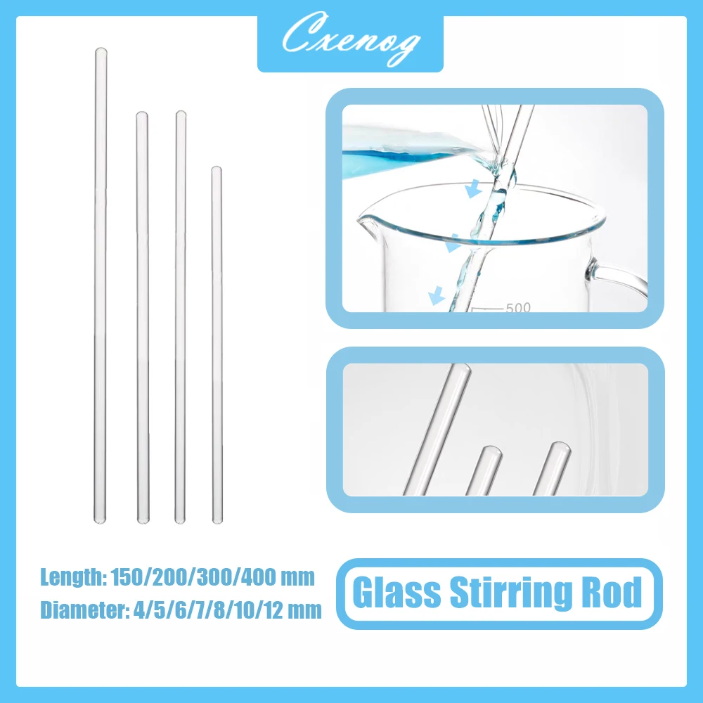 

1/3PCS Lab Borosilicate Glass Stirring Rods 5/7/10mm Diameter 150/200/300/mm Length Agitator Stirrer For Chemistry Lab