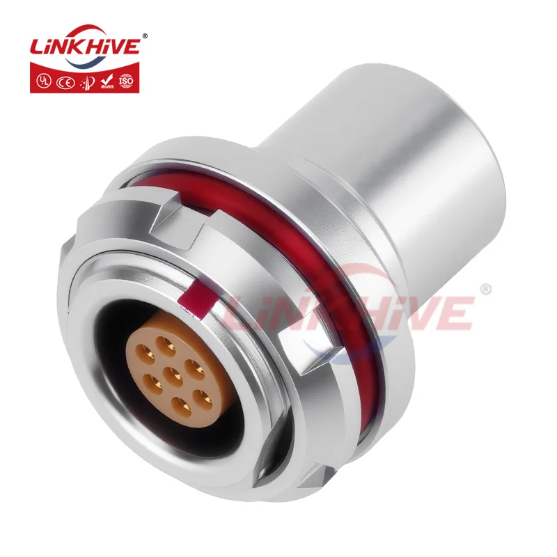 Compatible with LEMO HEG Watertight/Vacuum Fixed Socket 0K 1K 2K 2 3 4 5 6 7 8 9 10 12 14 16 18 19 26 32 Pin Push Pull Connector