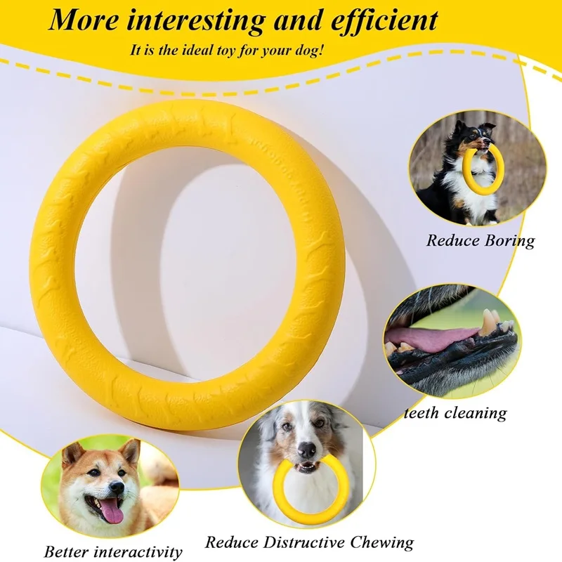 Hundespielzeug, fliegende Frisbees aus EVA, Hundetrainingsring, bissfeste Spielzeuge für Hunde, schwimmender Welpen-Bissring, interaktives Spielzeug – Detail 3