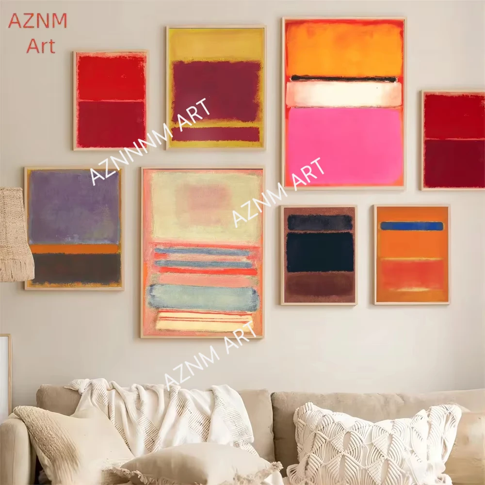 Pósteres Vintage de Mark Rothko, decoración adhesiva Vintage para habitación, hogar, Bar, cafetería, decoración de habitación Kawaii, 1 ud.