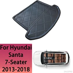 Car Rear Trunk Mat For Hyundai Santa Fe 7 Seater 2013 2014 2015 2016 2017 2018 Tailored Cargo Liner Boot Floor Tray Carpet 3D