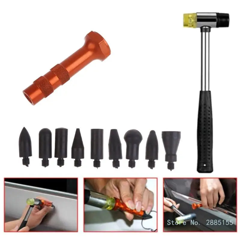 

Dent Removal Tools Tap Down Tool Rubber Hammer Dent Fix with 5 Tap Down Pen Universal Dent Remover Tools