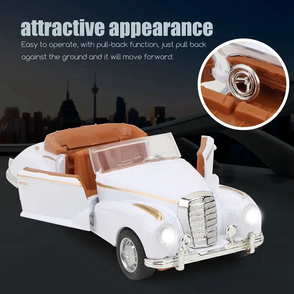 1:36 Mini Stimulation Alloy Classic Car Alloy Pull Back Retro Convertible Car Model Classic Educational Car Collection