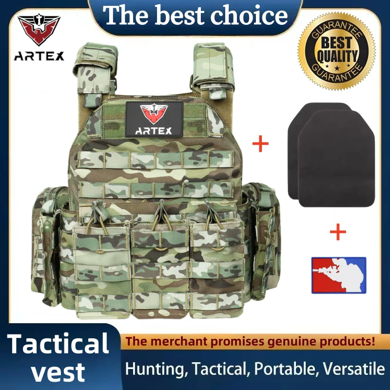

Tacticon Vest Pouches Plate Carrier Vest, Hunting Armor, Adjustable Training Vests Breathable 3D Mesh Liner
