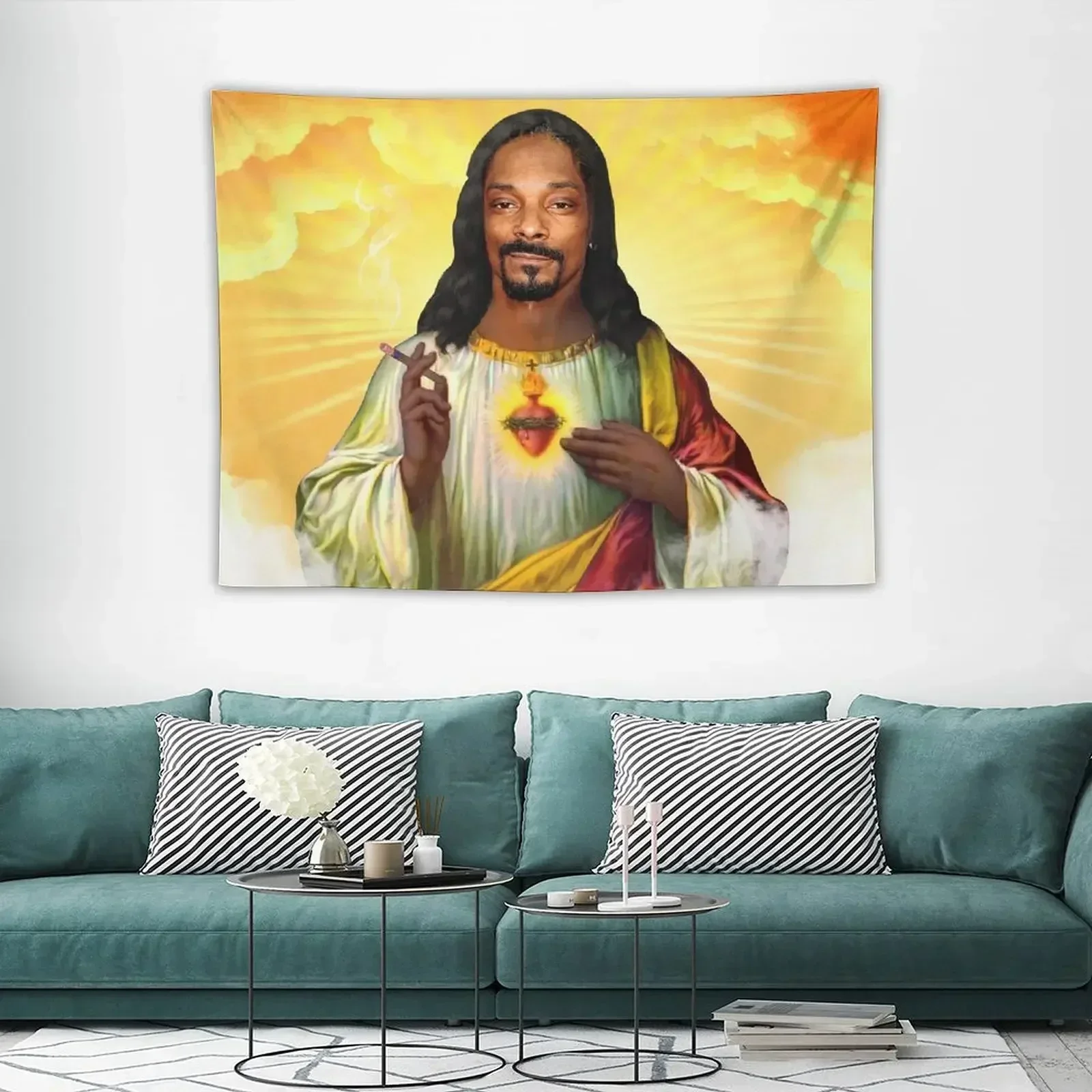 Saint -Jesus snoop dog Tapestry Slaapkamer Decoratie Anime Decor Home Decorators Leuk Decor Tapestry