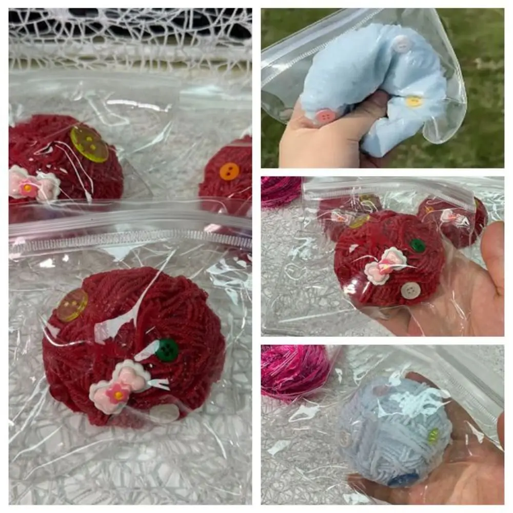 

Relieving Stress Squeeze Toy Reducing Anxiety Soft Decompressing Toy Yarn Ball Pattern Portable Pinching and Decompressing Toy