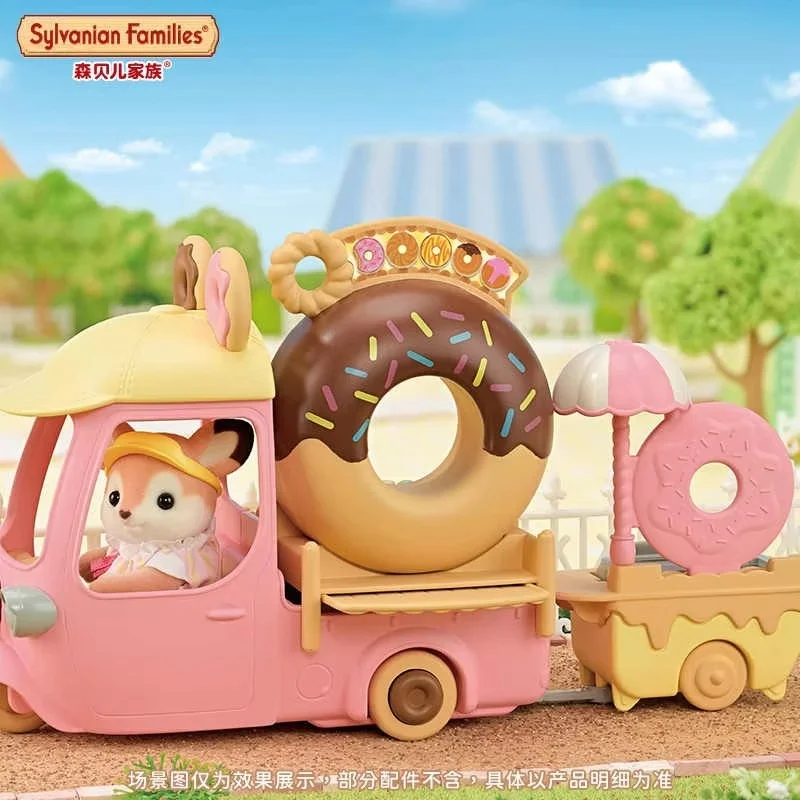 Sylvanian Families Originele Didi Donut Vending Auto Meisje Begeleidt Sitcom Speelgoed Speelhuis Speelgoed Voor Kinderen Verjaardagscadeau Speelgoed